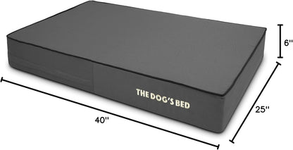 The Dog’S Bed Orthopedic Memory Foam Dog Bed Mattress, Oxford Fabric, Grey with Black Trim, L, 6-Inch
