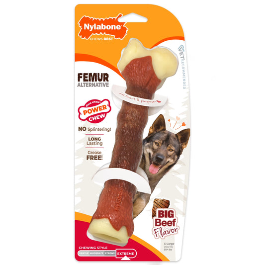 Femur Bone Rawhide Alternative Power Chew Durable Dog Toy - 50+ Lbs.