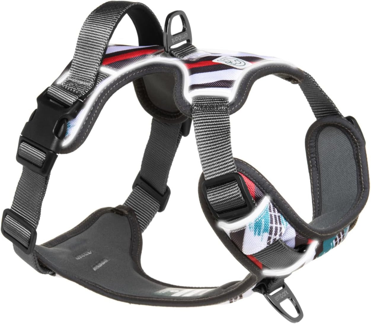 Embark Adventure Small Dog Harness – No-Pull, Reflective Trim, Military-Grade Nylon, Front Clip with Gel-Lined Handle
