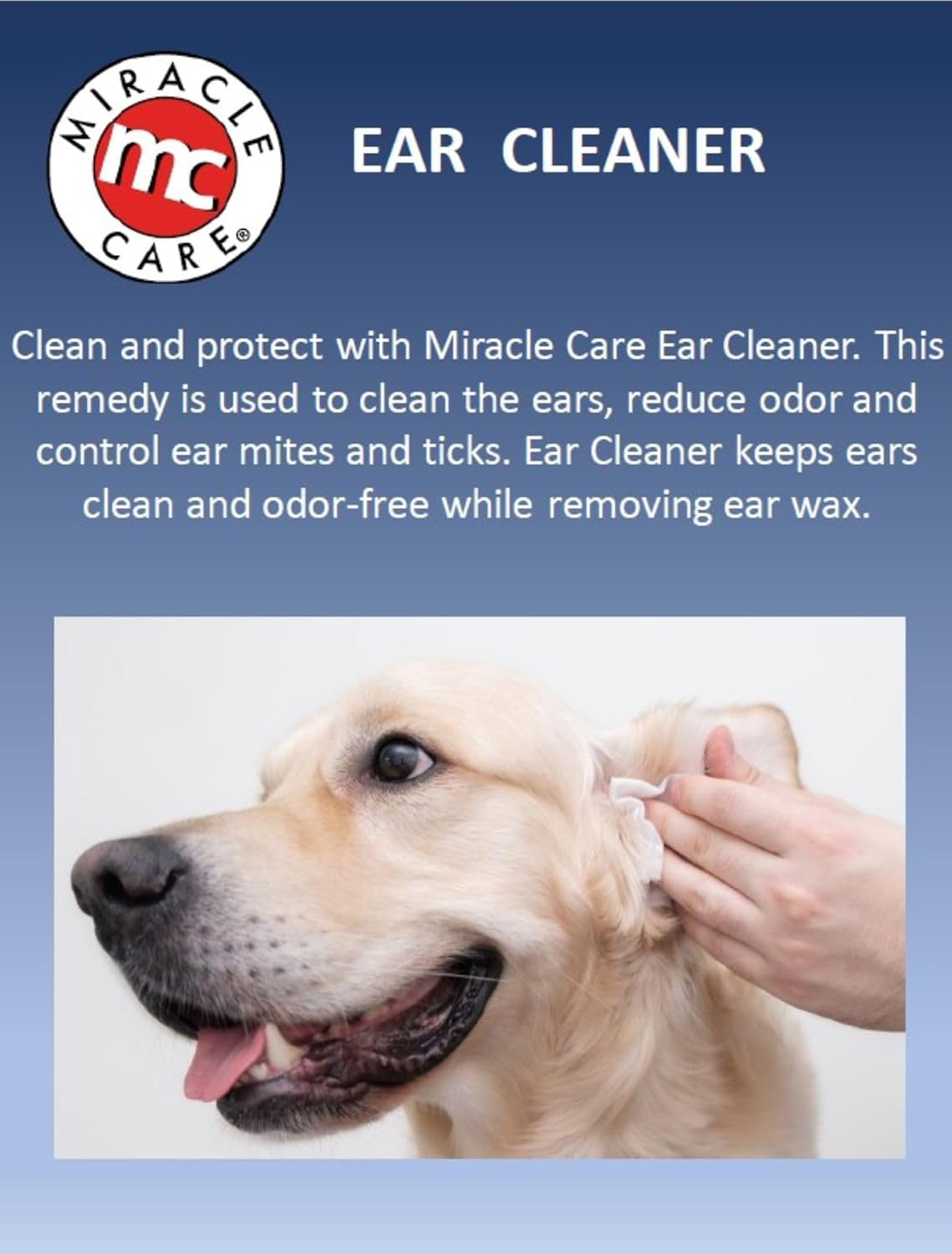 Ear Cleaner for Dogs and Cats, 16 Ounce, Reduces Ear Odor and Waxy Build Up, Gentle and Non Staining