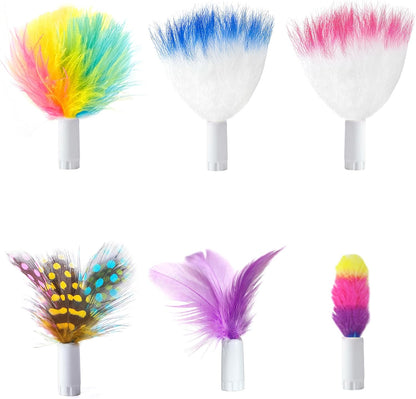 2In1 Interactive Toys for Indoor Cats, Timer Auto On/Off, Cat Toy Balls & Ambush Electronic Cat Mice Toy for Entertainment with 6Pcs Feathers, Dual Power Supplies