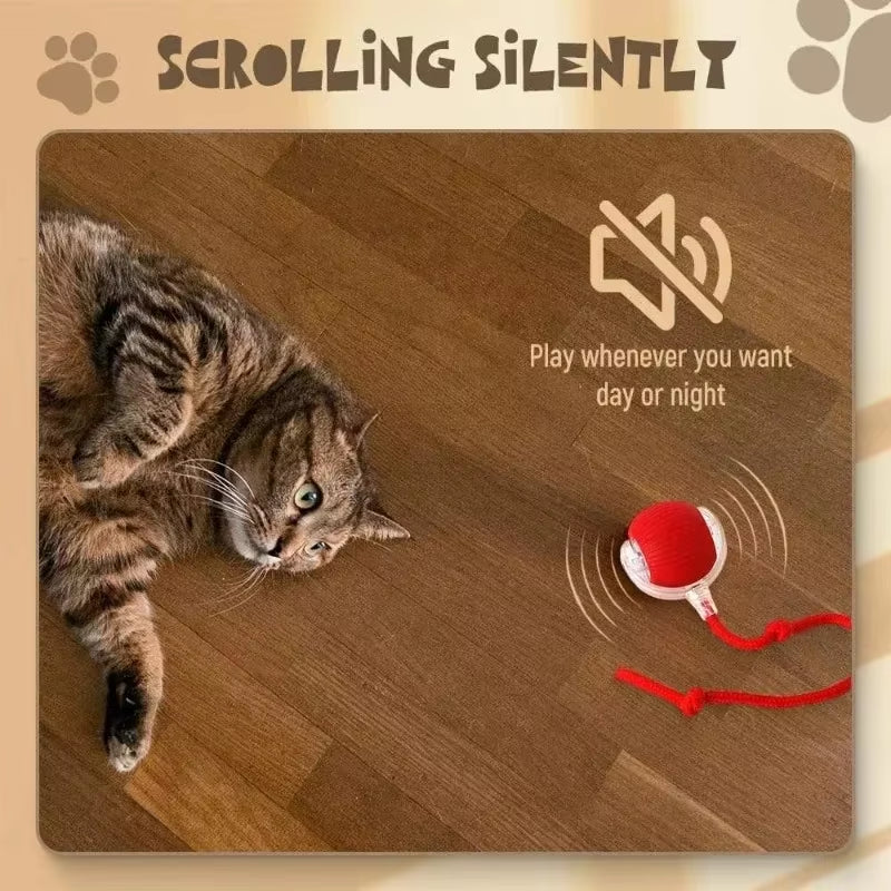Automatic Rolling Fake Tail Ball Interactive Cats Toys Rechargeable Pet Interactive Toy Things for Cats Cat Games Accessories