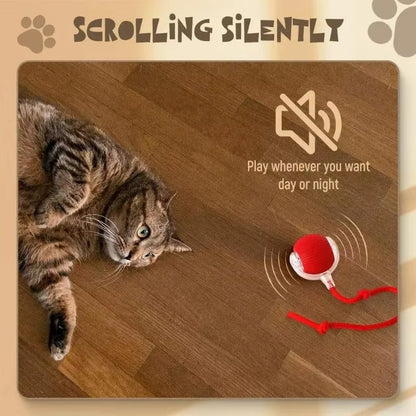 Automatic Rolling Fake Tail Ball Interactive Cats Toys Rechargeable Pet Interactive Toy Things for Cats Cat Games Accessories