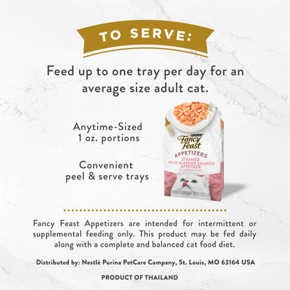 Purina  Appetizers Wet Cat Food, Steamed Alaskan Salmon, 1.1 Oz Trays (10 Pack)