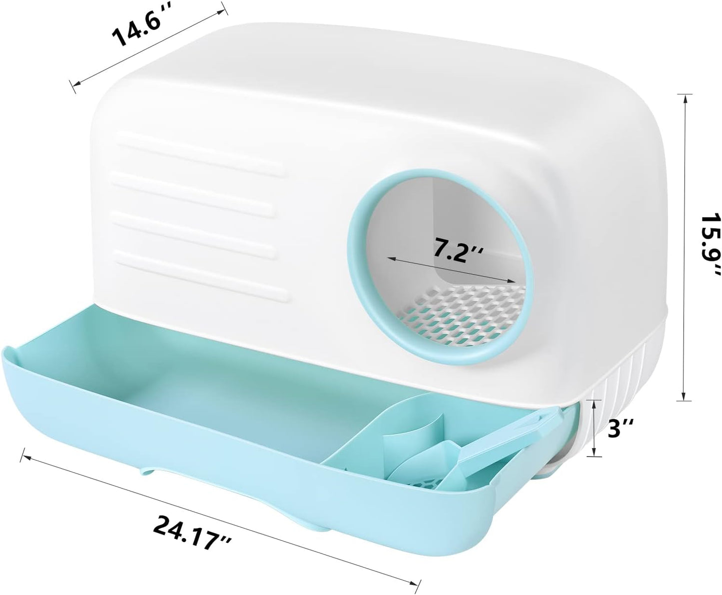 Cat Litter Box,Fully Enclosed Litter Box Holds Odors,Prevents Urine and Litter Leakage,Assembly Free,Easy to Clean Stylish Litter Box Furniture with Pull-Out Litter Tray and Litter Scoop