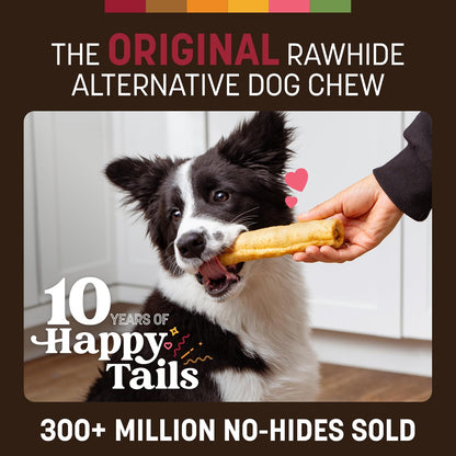 No Hide Chews - Long Lasting Rawhide Free Medium Dog Chews Rolls, Beef - 6 Count