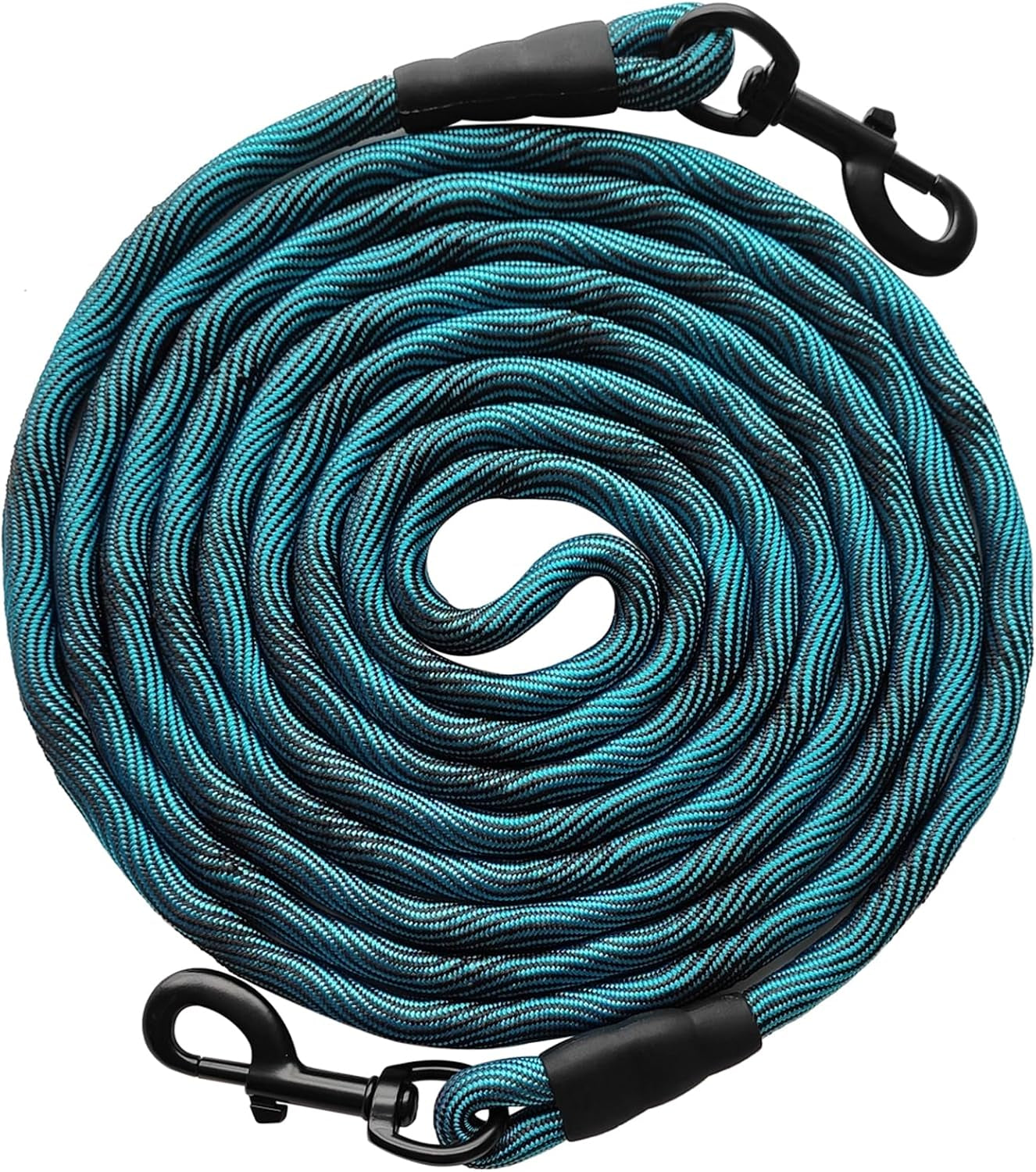 Tie-Out Check Cord Long Rope Dog Tether, 8Ft 12Ft 20Ft 30Ft 50Ft Dog Lead for Yard, Large Medium Dogs Oudoor Training, Playing, Camping, or Backyard (30Ft, Beige Black)
