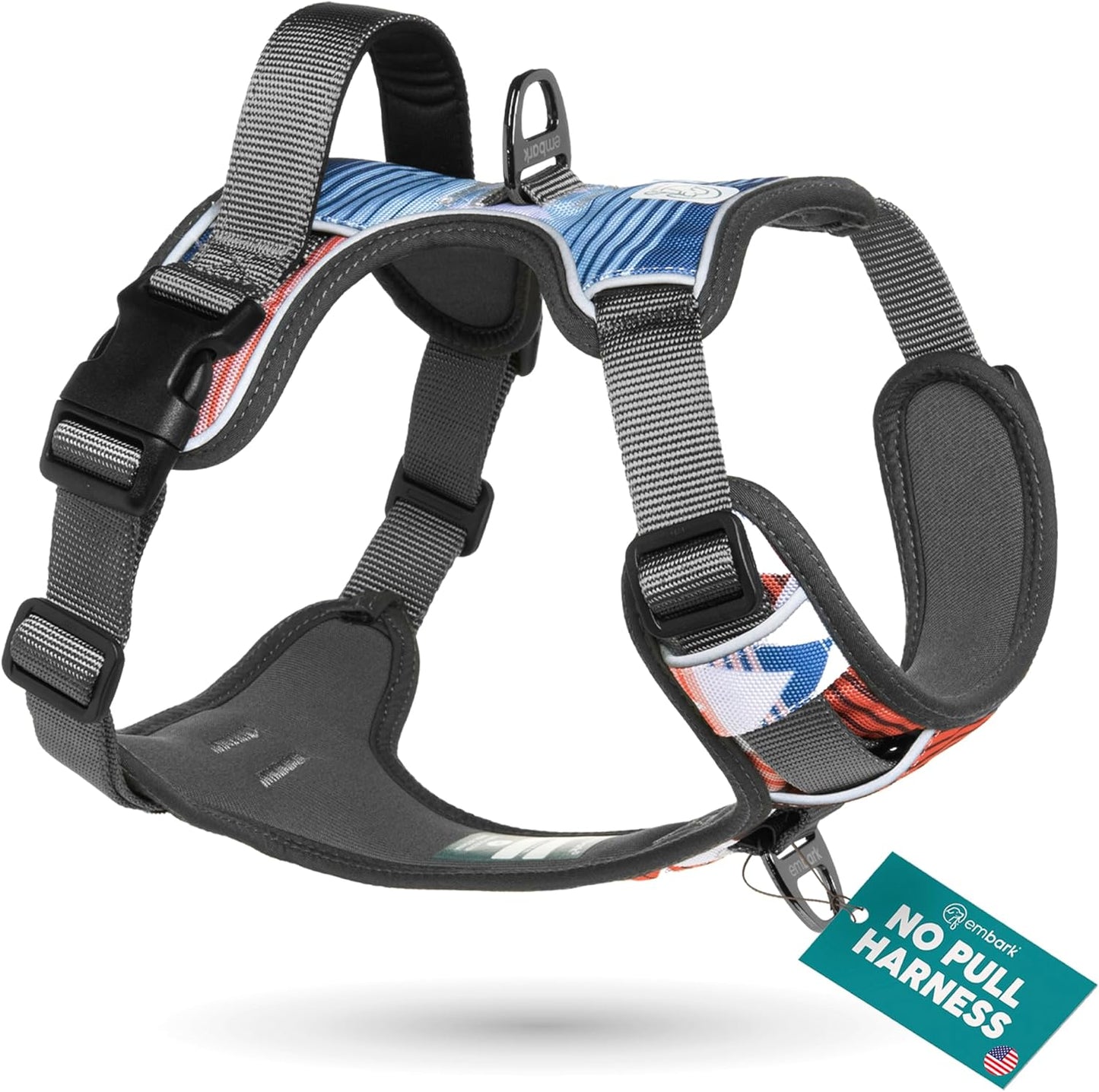 Embark Adventure Small Dog Harness – No-Pull, Reflective Trim, Military-Grade Nylon, Front Clip with Gel-Lined Handle