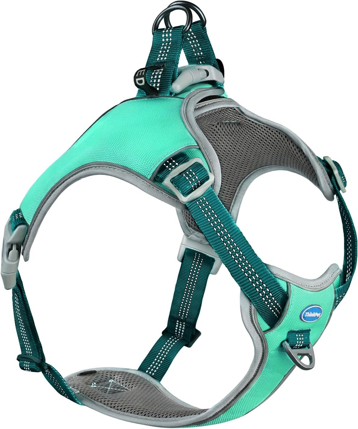 Step in Dog Vest Harness for Large Dogs, Front Clip No Pull Choke Free Escape Proof Padded Breathable Reflective Halter for Large Breed Orange Training Walking Hiking L