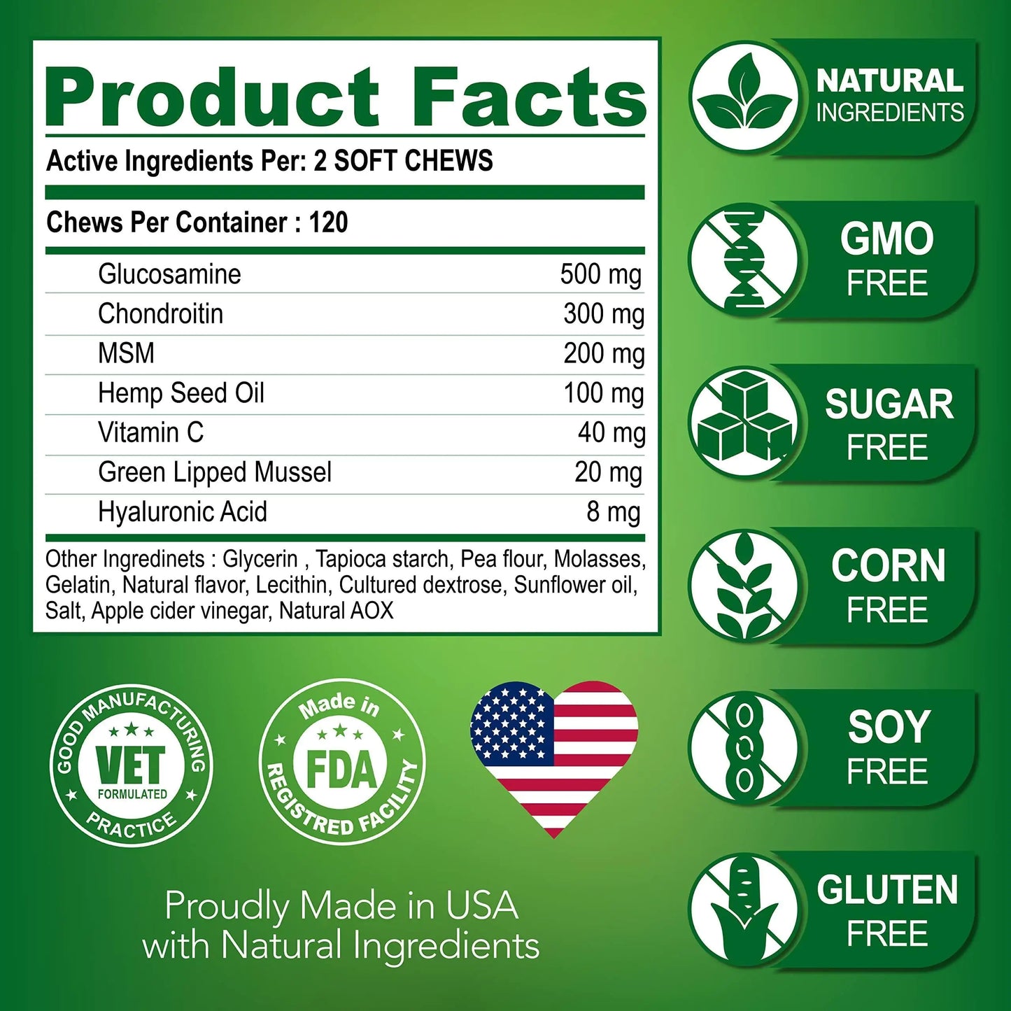 Glucosamine Hip & Joint Chews — 120 Count, Targeted Relief