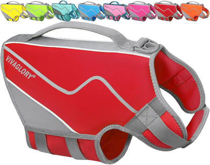 Neoprene Dog Life Vest, Dog Life Jacket for Swimming & Boating, Lightweight & Buoyancy for Puppy Doggy, Swimming Vest with Handle, S, Blue