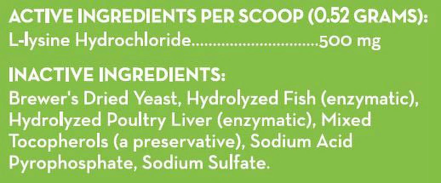 Immune Support Daily L-Lysine Powder for Cats and Kittens, Fish Flavored Lysine Supplement for Cats and Kittens to Support Immune Health, Normal Eye Function and Respiratory Health, 3.5Oz.