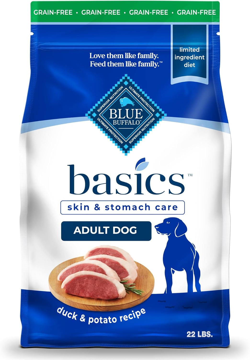Basics Grain-Free Dry Dog Food for Adult Dogs, Limited Ingredient Diet, Salmon Recipe, 22-Lb. Bag