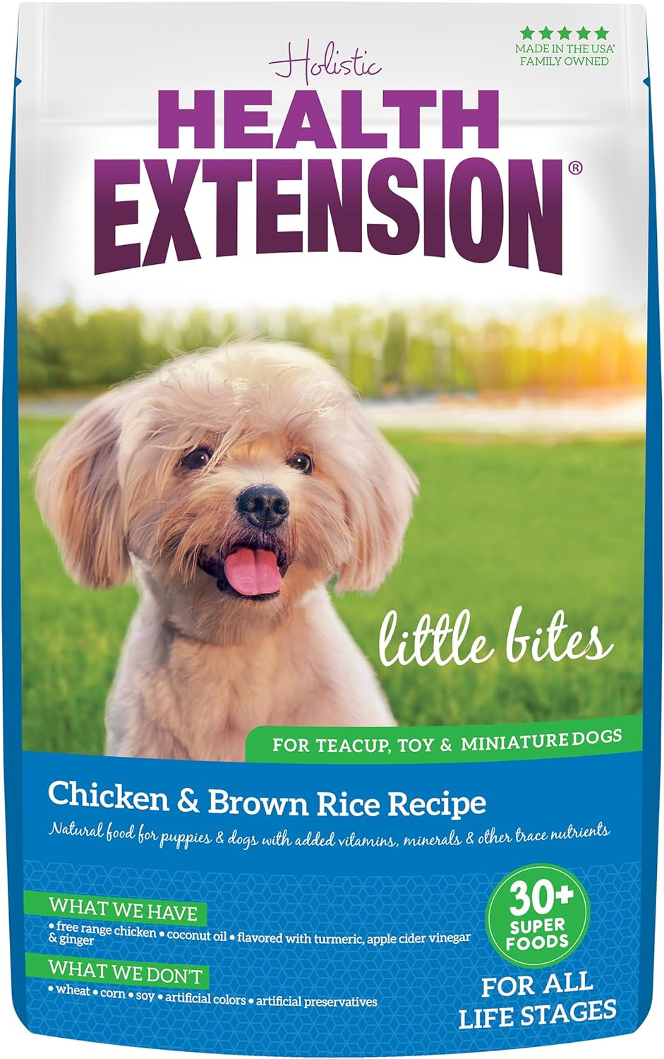 Little Bites Dry Dog Food for Toy and Small Breeds, Chicken & Brown Rice Recipe, with Probiotics & Superfoods for Digestion & Coat Health, 4 Lb Bag