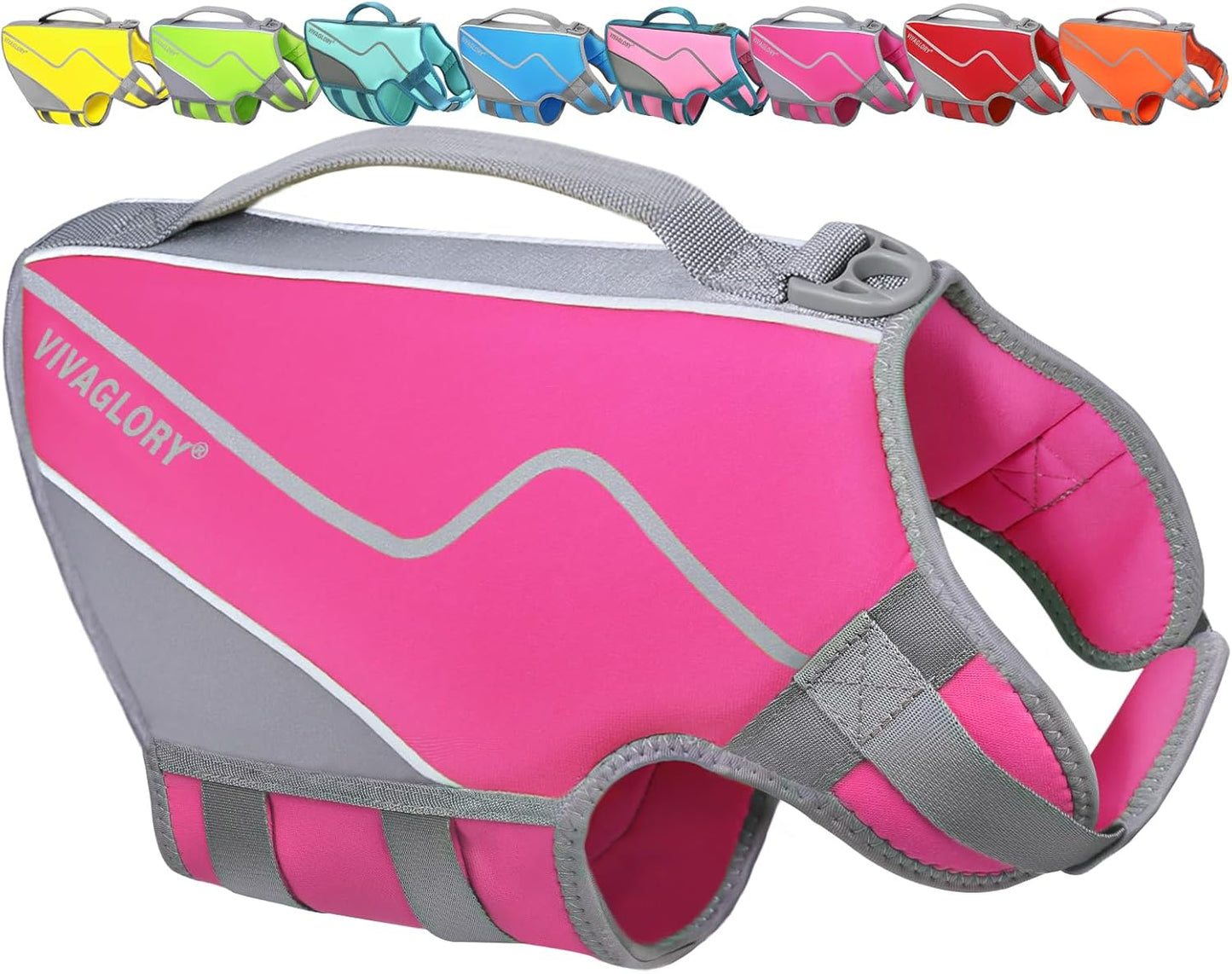 Neoprene Dog Life Vest, Dog Life Jacket for Swimming & Boating, Lightweight & Buoyancy for Puppy Doggy, Swimming Vest with Handle, S, Blue
