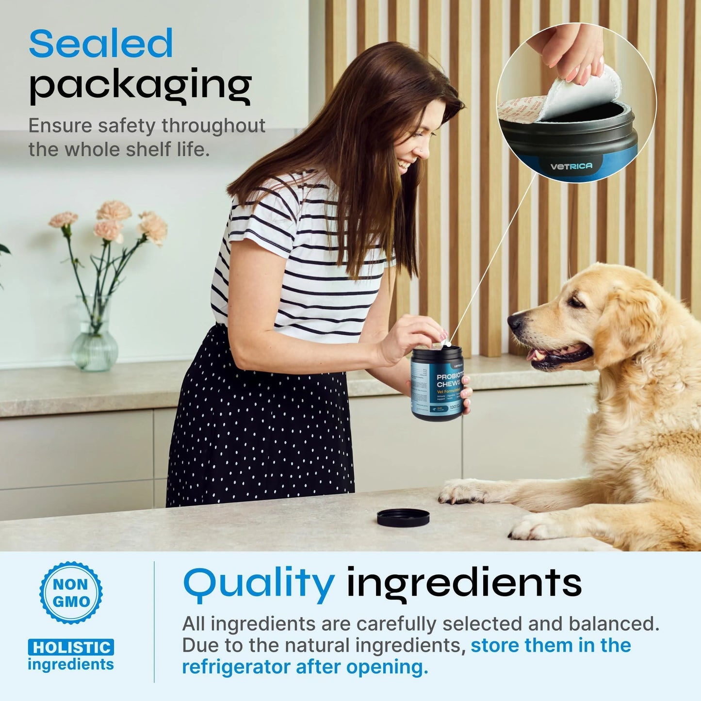 Probiotics for Dogs Dog Probiotic Chews for Digestive and Gut Health Dental Immune System Support Chewable Prebiotic Soft Treats Diarrhea and Bowel Support Supplement Wild Yam Yeast Powder