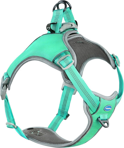 Step in Dog Vest Harness for Large Dogs, Front Clip No Pull Choke Free Escape Proof Padded Breathable Reflective Halter for Large Breed Orange Training Walking Hiking L