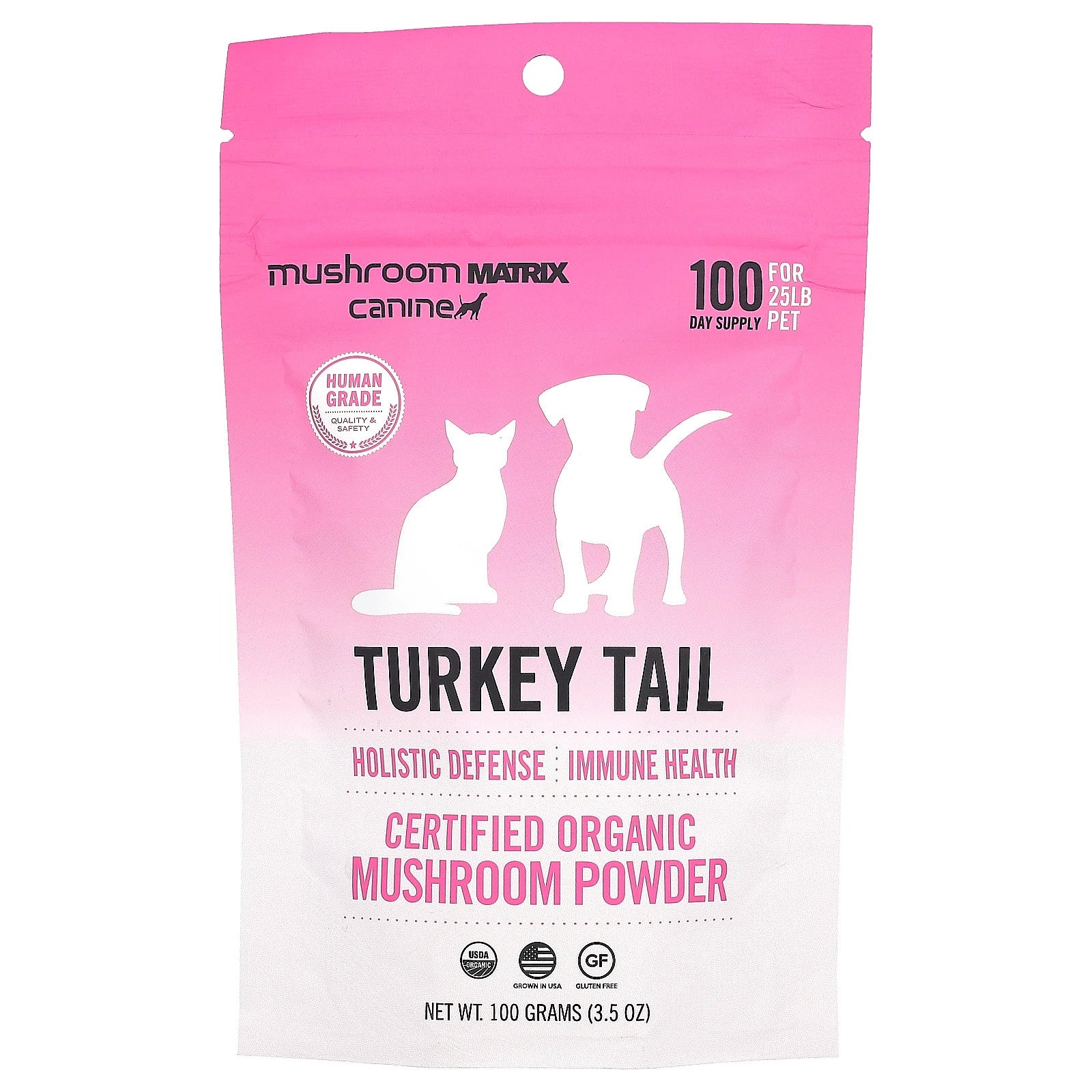 Turkey Tail, Certified Organic Mushroom Powder, for 25 Lb Pet, for Dogs And