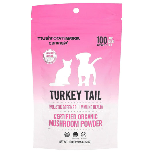 Turkey Tail, Certified Organic Mushroom Powder, for 25 Lb Pet, for Dogs And