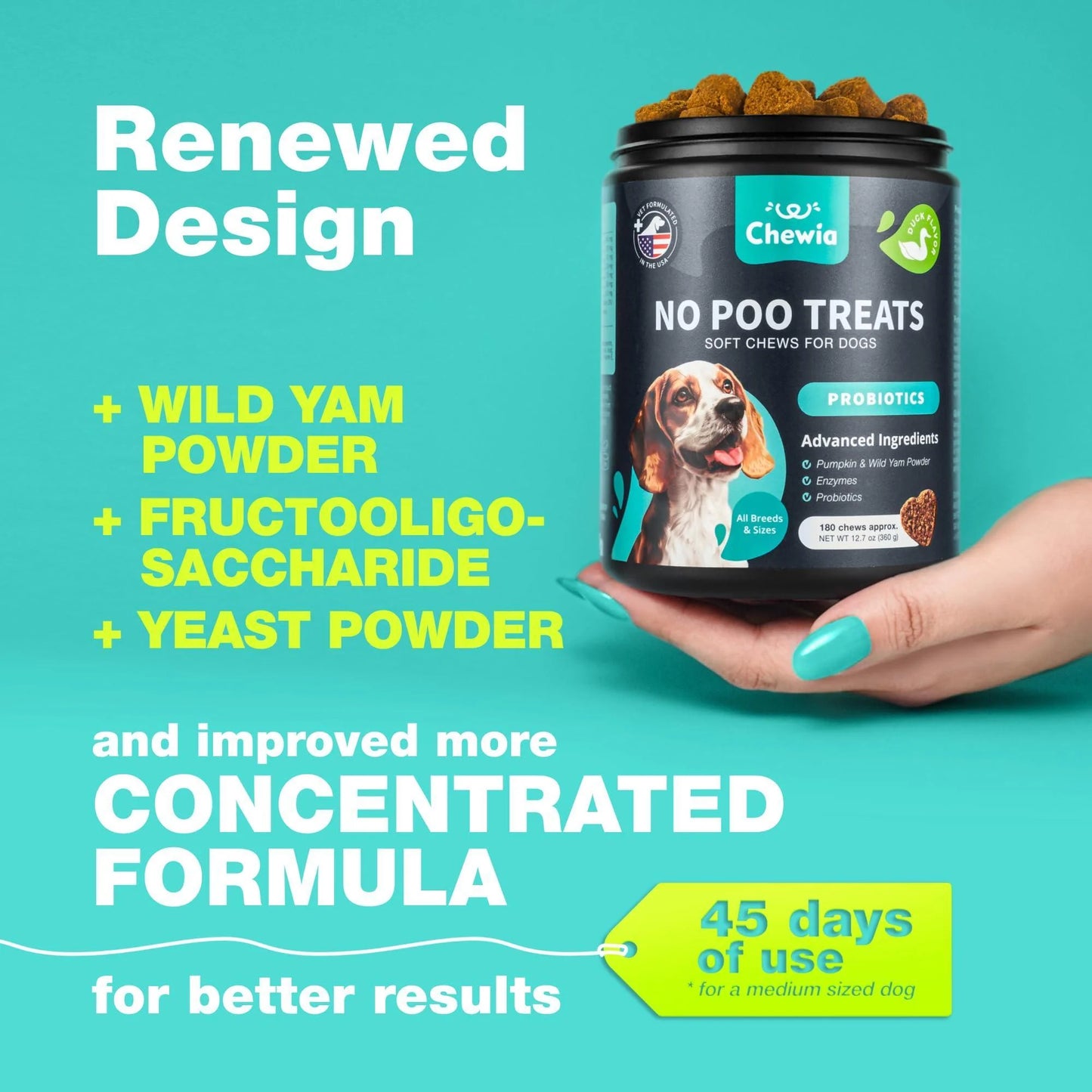 No Poo Chews for Dogs Coprophagia Deterrent for Dogs Forbid for Dogs Stool Eating Deterrent Dog Probiotics for Digestive Health Digestive Gut & Immune Health Treats No Poop Eating for Dogs