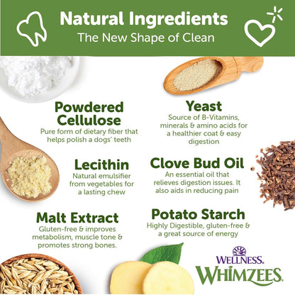 Wellness Veggie Sausage Dog Dental Treats, Natural Chews, Small Size Stick, (28 Count)