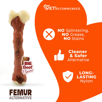 Femur Bone Rawhide Alternative Power Chew Durable Dog Toy - 50+ Lbs.