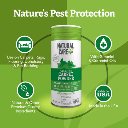 Flea and Tick Carpet Powder - 8.1 Ounce Canister