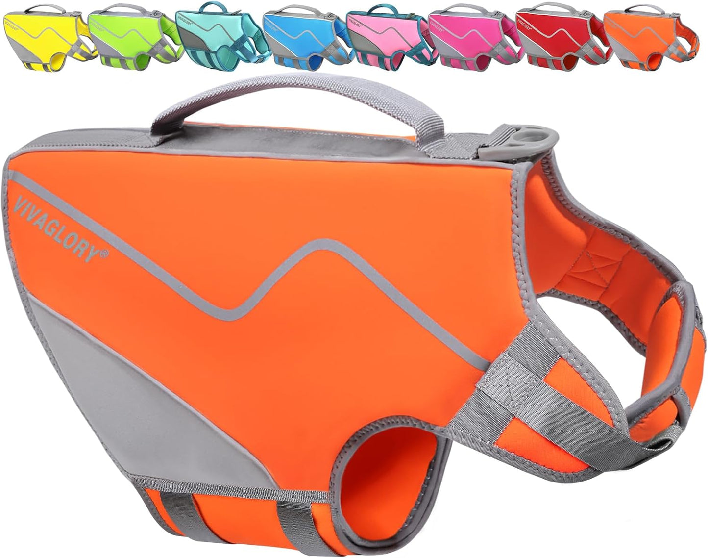 Neoprene Dog Life Vest, Dog Life Jacket for Swimming & Boating, Lightweight & Buoyancy for Puppy Doggy, Swimming Vest with Handle, S, Blue