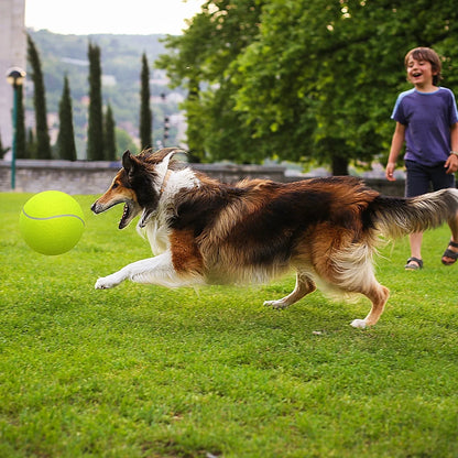 Pet Toy,9.5" Bigdogball Rubber Kelly Big Giant Tennis Ball, Thicker Durable Mega Jumbo Dog Play Supplies Fun Thrower Chucker Training,Pet Instincts Interact Fetch Balls (No Air Pump)