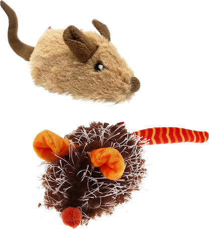 Interactive Cat Toys for Indoor Cats, Cat Mouse Toys with Electronic Realistic Squeaky Sound, Automatic Moving Kitten Toys Electric Mice Toy Self Play Exercise(Orange Ear)