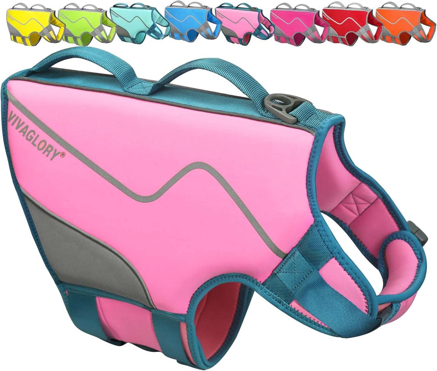 Neoprene Dog Life Vest, Dog Life Jacket for Swimming & Boating, Lightweight & Buoyancy for Puppy Doggy, Swimming Vest with Handle, S, Blue