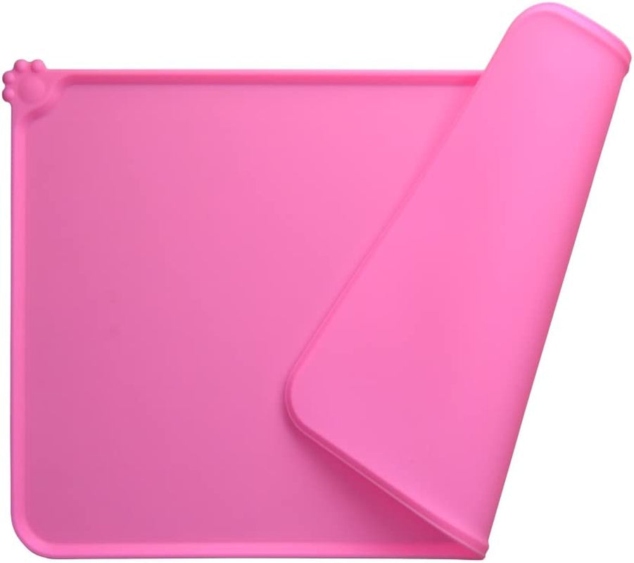 Silicone Dog Cat Bowl Mat, Non Slip Pet Feeding Mat, Waterproof, Grey, 18.5"X11.8"