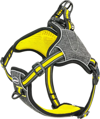 Step in Dog Vest Harness for Large Dogs, Front Clip No Pull Choke Free Escape Proof Padded Breathable Reflective Halter for Large Breed Orange Training Walking Hiking L