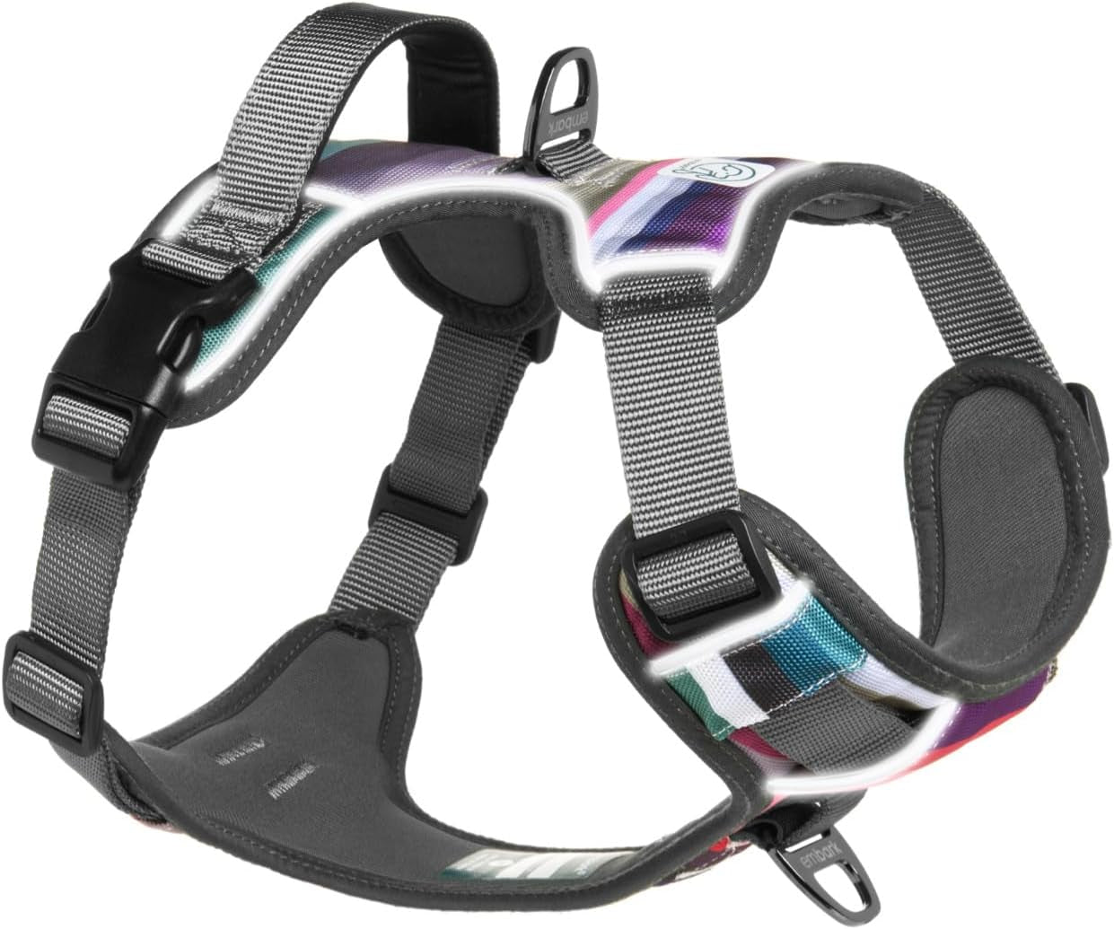 Embark Adventure Small Dog Harness – No-Pull, Reflective Trim, Military-Grade Nylon, Front Clip with Gel-Lined Handle