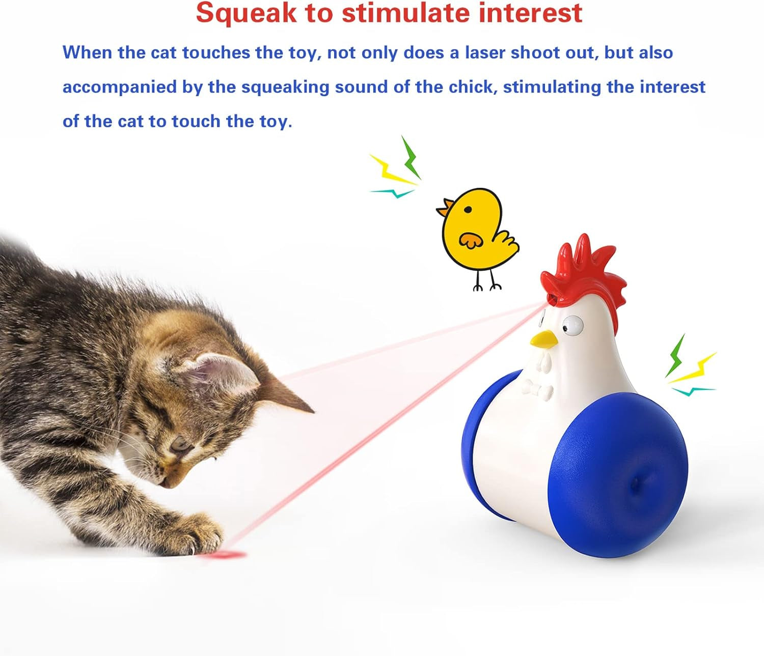 Cat Laser Toy, Electric Random Rotating Laser Pointer Cat Toy, Interactive Kitten Fun Psychological Physical Exercise Kitten Toys (Style 1)