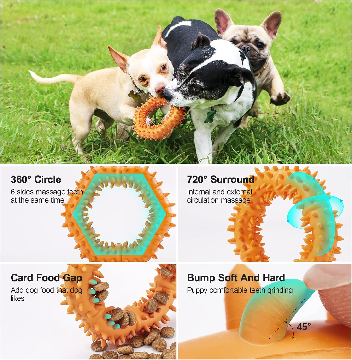 Puppy Teething Chew Toys 2-8 Months,Puppy Toys 360° Soothing Itchy Sore Teeth, Puppy Chew Toy for Teething-