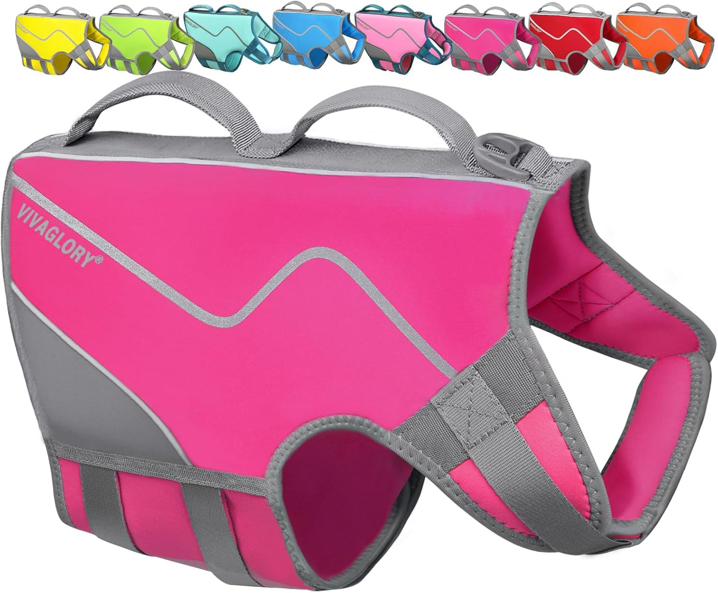 Neoprene Dog Life Vest, Dog Life Jacket for Swimming & Boating, Lightweight & Buoyancy for Puppy Doggy, Swimming Vest with Handle, S, Blue
