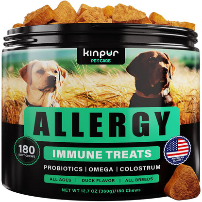 Dog Allergy Chews — 5-Strain Probiotic + Omega + ACV