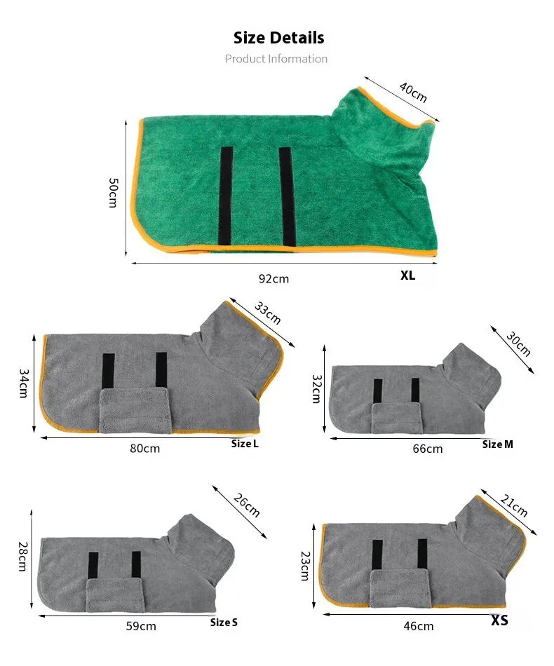 Microfiber Dog Bath Robe — Warm, Dry, Actually Adorable